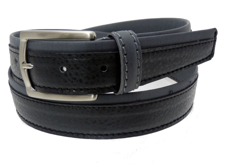 Cintura uomo vacchetta - nero/grigio - 35mm